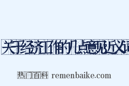 关于经济工作的几点意见近义词是什么意思的图片